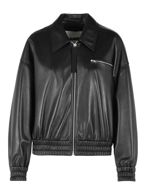 JIL SANDER: ボンバージャケット - ボンバージャケット - 黒