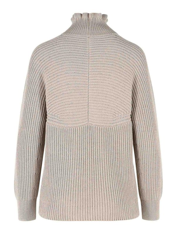 Max Mara: Strickpullover mit Rundhalsausschnitt online - Rundhalspullover - Beige