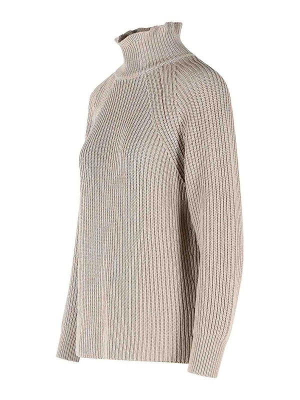 The Best Shops Max Mara: Strickpullover mit Rundhalsausschnitt - Rundhalspullover - Beige