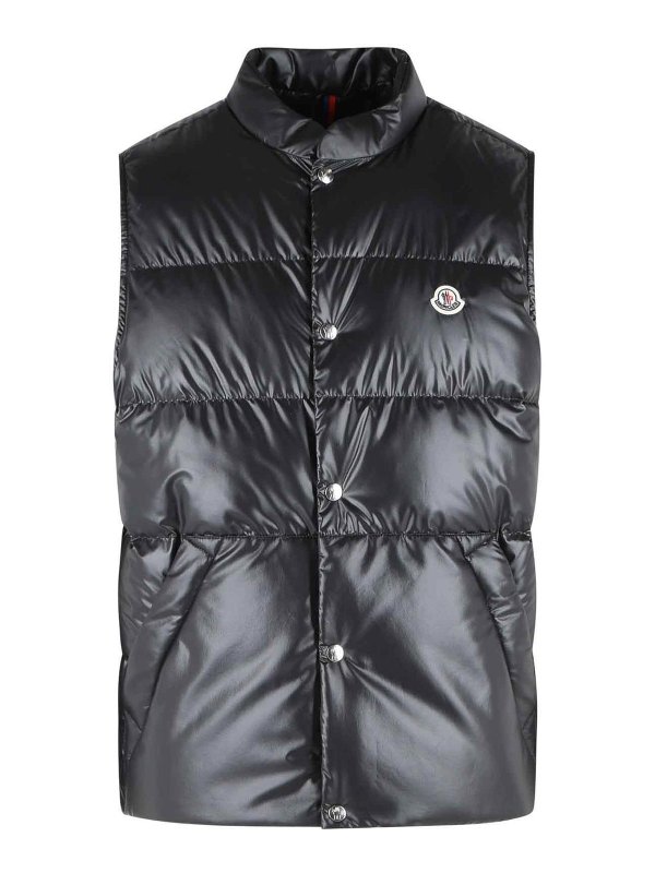 MONCLER: vests - Restigo Black Polyester Vest