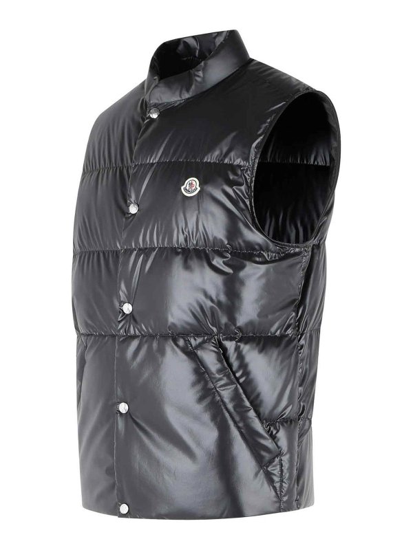 The Best Shops MONCLER: vests - Restigo Black Polyester Vest