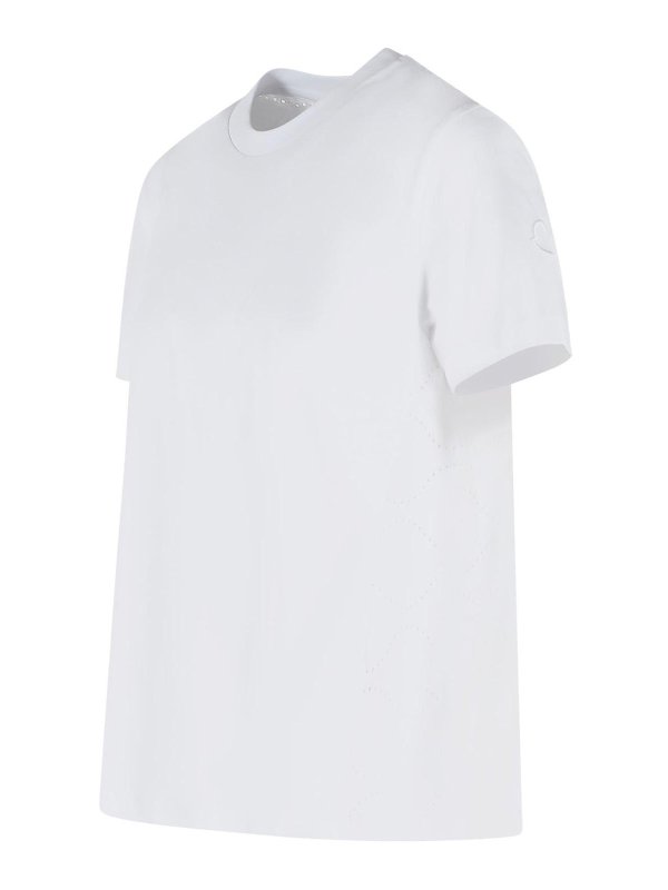 Moncler White Cotton T-Shirt - White - Women|0938C0004889B8U001