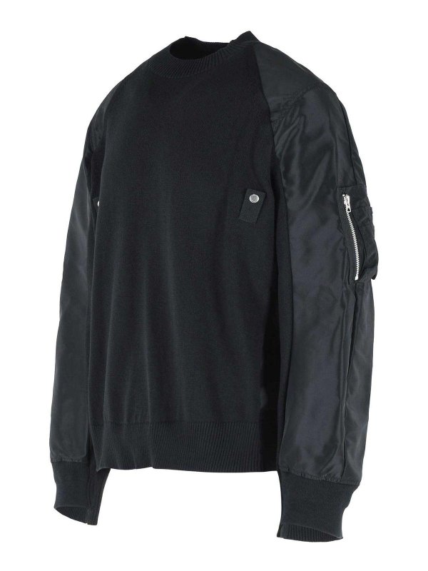 The Best Shops Sacai: クルーネック - クルーネック - 黒