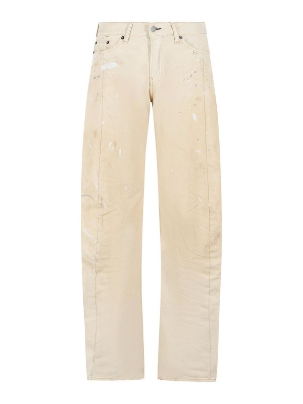 Acne Studios: Jeans Rectos - Vaqueros Rectos - Blanco