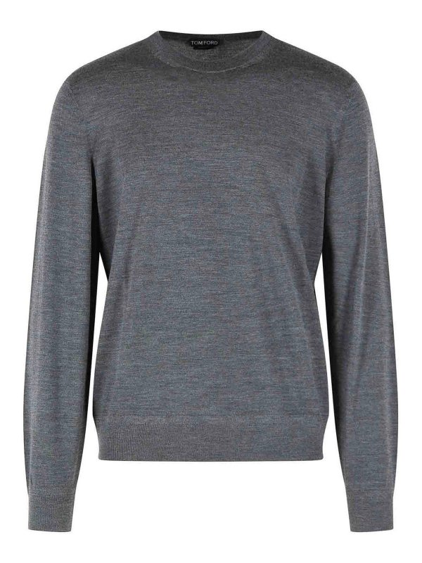 TOM FORD: crew necks - Grey Wool Sweater
