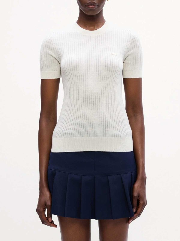 The Best Shops LACOSTE: Strickpullover mit Rundhalsausschnitt - Rundhalspullover - Weiß