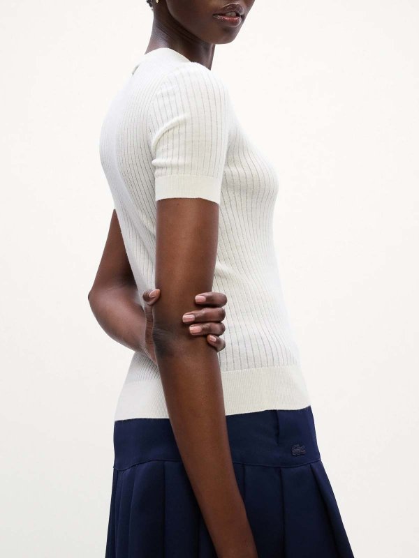 The Best Shops LACOSTE: Rundhalspullover - Weiß