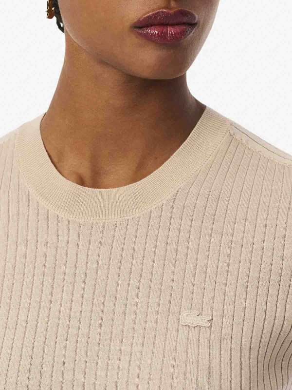 Strickpullover mit Rundhalsausschnitt shop online Rundhalspullover - Dunkelbeige