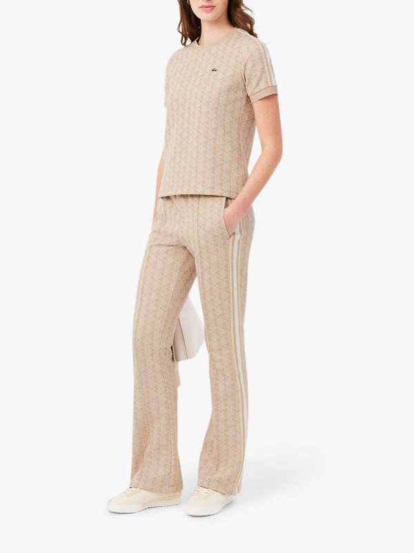 The Best Shops LACOSTE: Monogrammed flared sweatpants