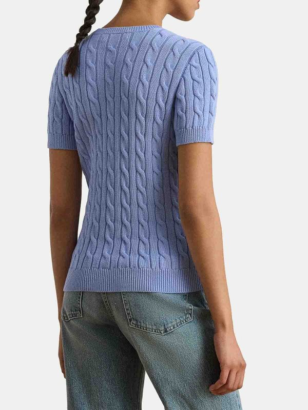 The Best Shops LAUREN RALPH LAUREN: Strickpullover mit Rundhalsausschnitt - Rundhalspullover - Hellblau