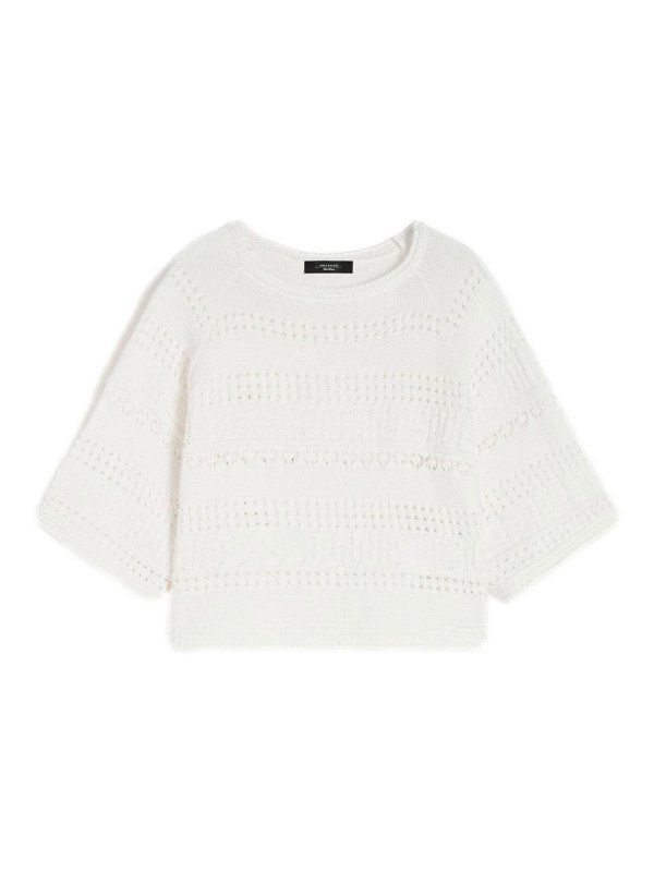 WEEKEND MAX MARA: Strickpullover mit Rundhalsausschnitt - Rundhalspullover - Creme