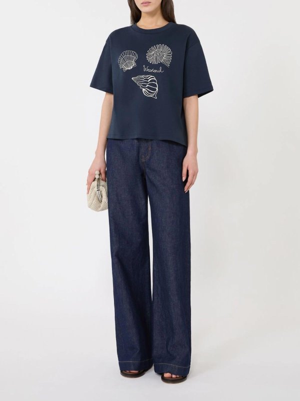 WEEKEND MAX MARA: Strickpullover mit Rundhalsausschnitt online - Rundhalspullover - Blau