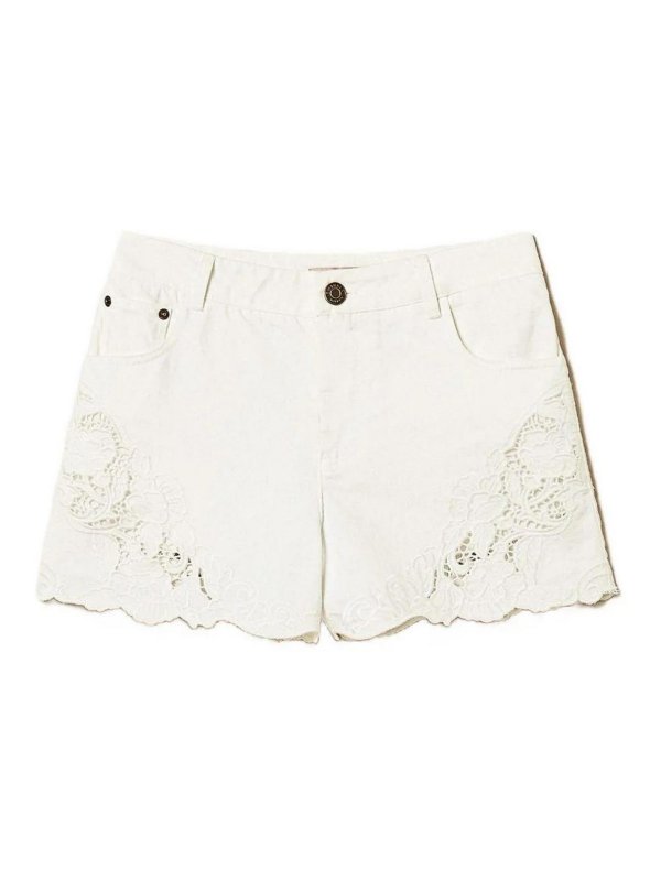 TWINSET: Hosen Shorts - Shorts - Creme