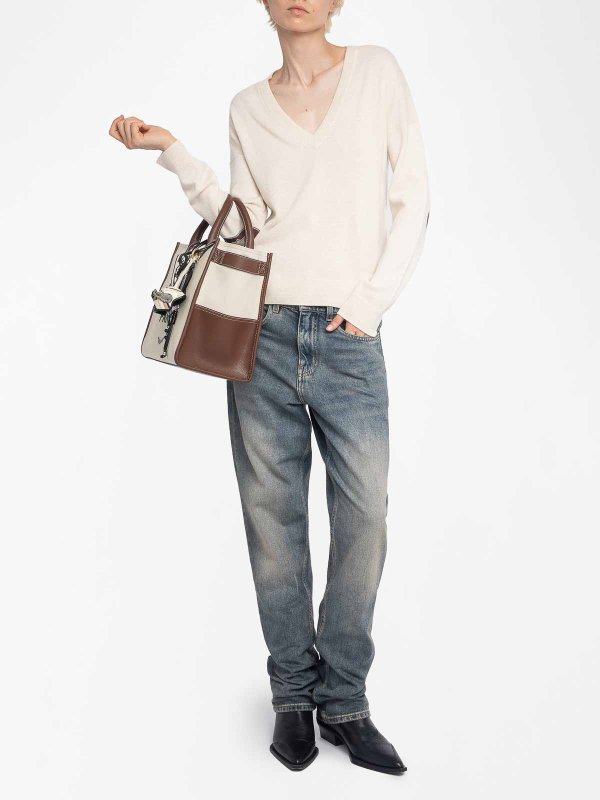 ZADIG&VOLTAIRE: Strickpullover mit Rundhalsausschnitt online - Rundhalspullover - Hellbeige