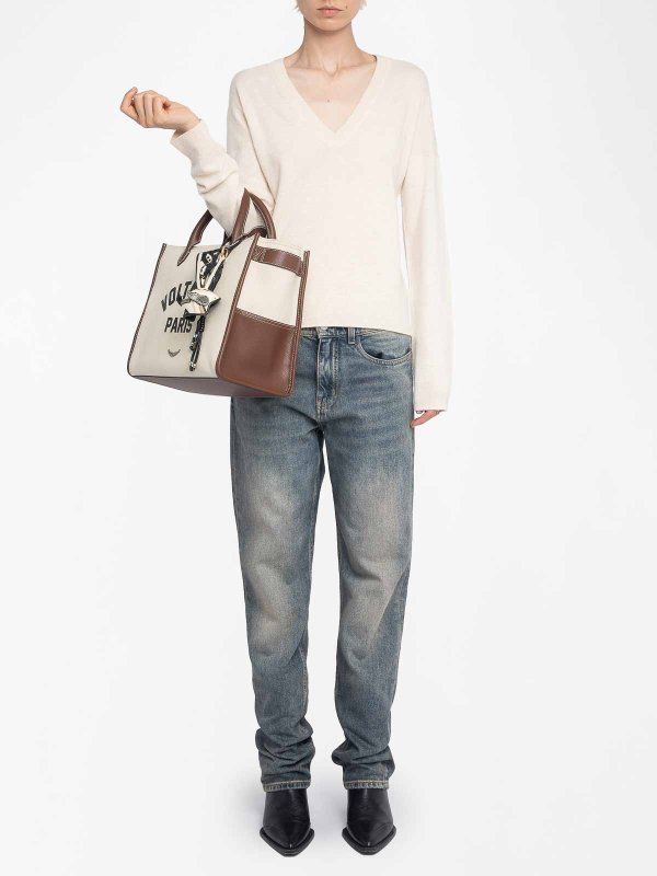 The Best Shops ZADIG&VOLTAIRE: Strickpullover mit Rundhalsausschnitt - Rundhalspullover - Hellbeige