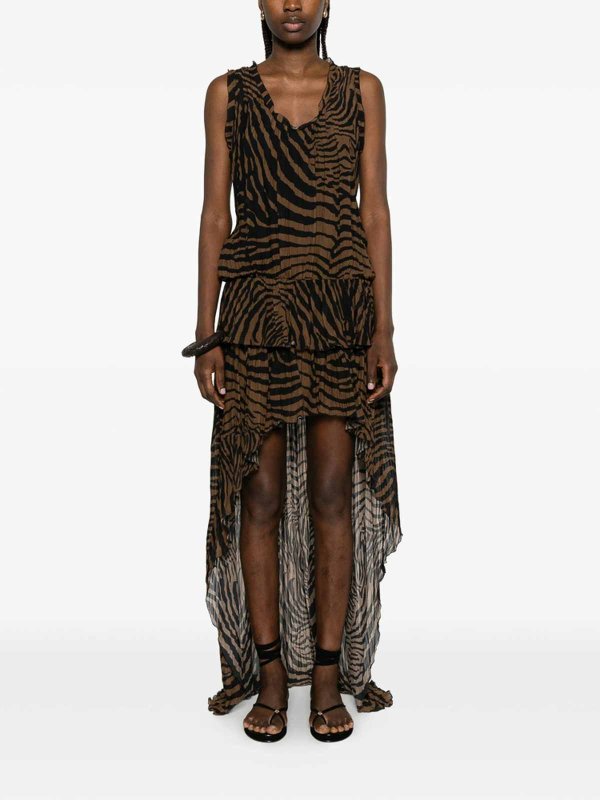 膝丈ドレス - ブラウン shop online: BLUMARINE