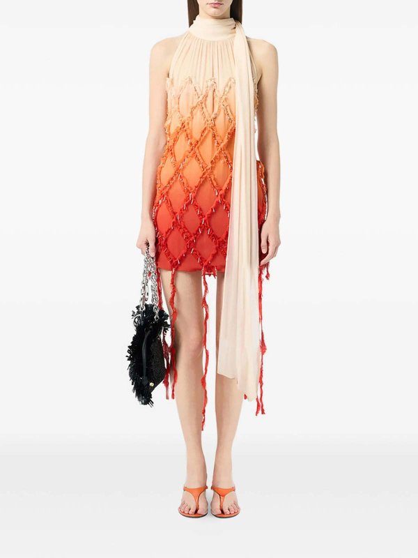 BLUMARINE: ニーレングスドレス online - 膝丈ドレス - オレンジ