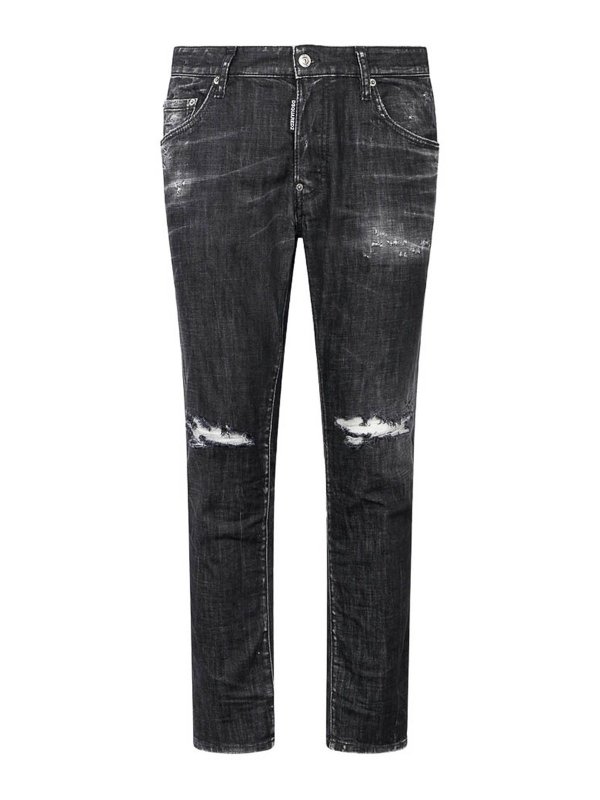 DSQUARED2: Jeans à jambe droite - Jean Droit - Gris