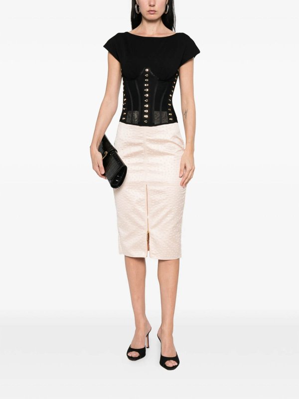 The Best Shops ELISABETTA FRANCHI: ニーレングススカート＆ミディ丈 - 膝丈/ミディスカート - ヌードカラー