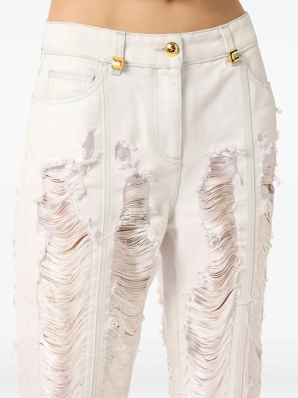 The Best Shops ELISABETTA FRANCHI: ストレートジーンズ - ストレートジーンズ - 白