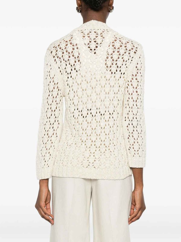 The Best Shops FABIANA FILIPPI: Strickpullover mit Rundhalsausschnitt - Rundhalspullover - Beige