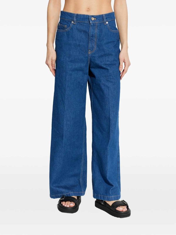 MAISON KITSUNÉ: jeans dritti, a sigaretta online - Jeans