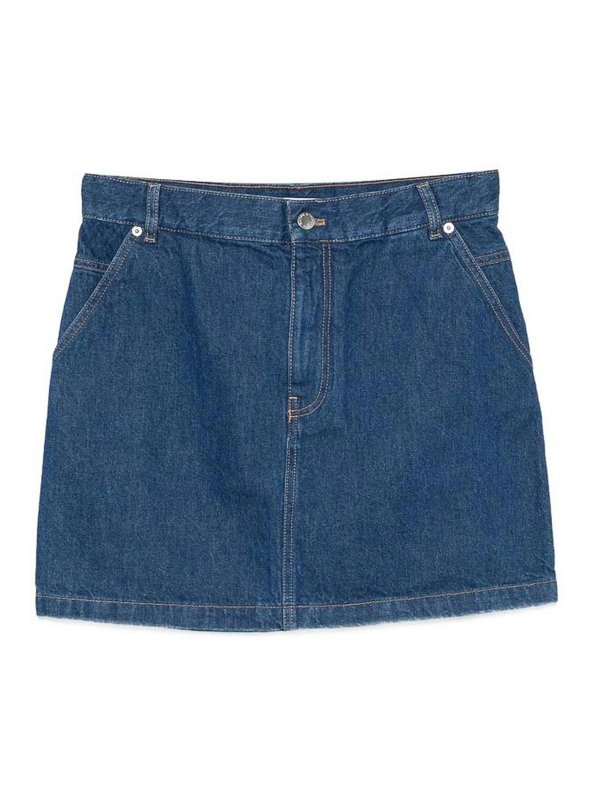 MAISON KITSUNÉ: Knielange und Midi Röcke - Midirock - Blau