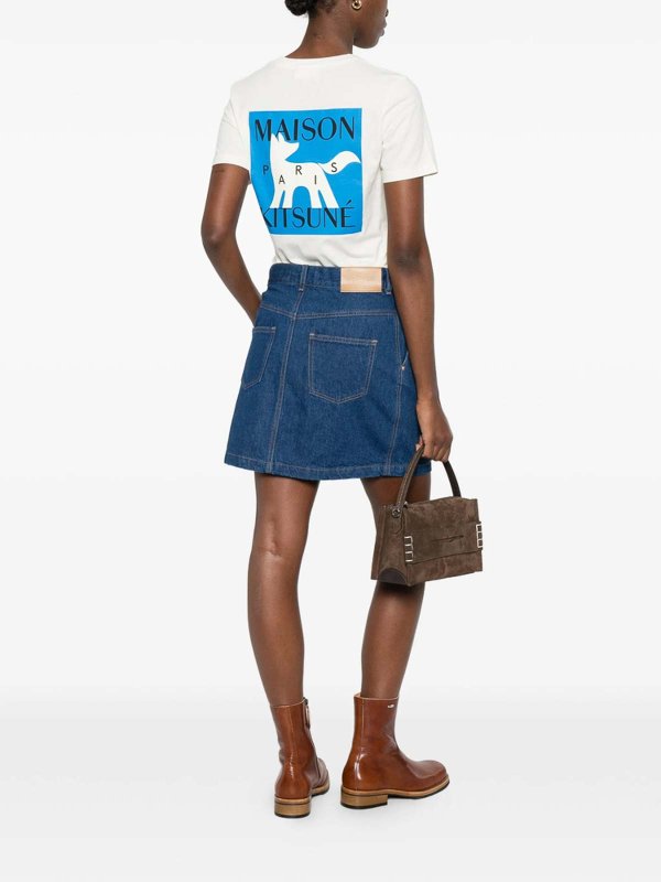 MAISON KITSUNÉ: Knielange und Midi Röcke online - Midirock - Blau