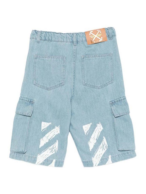 OFF-WHITE: Shorts online - Short - Bleu