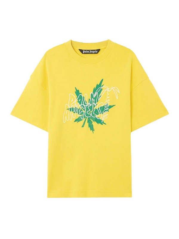 Palm Angels: T-shirts - T-Shirt - Gelb