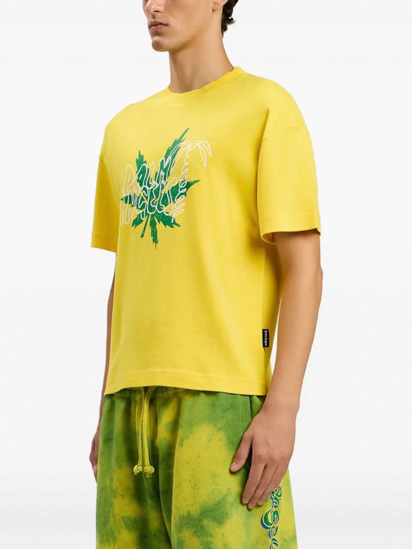 The Best Shops Palm Angels: T-shirts - T-Shirt - Gelb