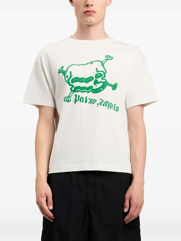 Palm Angels: T-shirts online - T-Shirt - Weiß