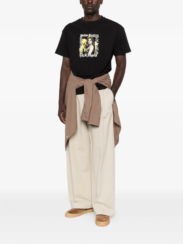The Best Shops Palm Angels: T-shirts - T-Shirt - Schwarz