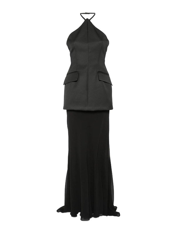 SPORTMAX: ニーレングスドレス - 膝丈ドレス - 黒