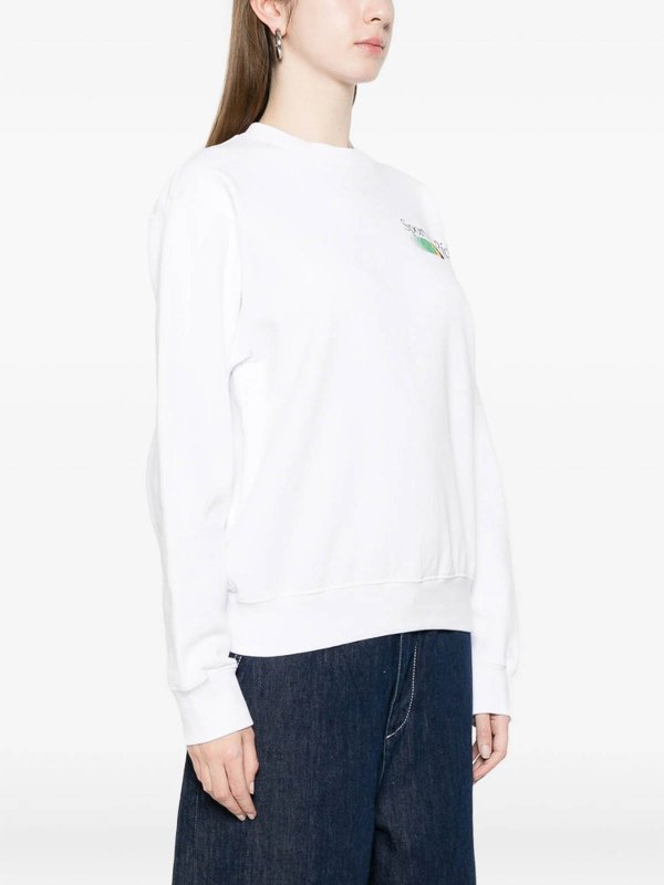 The Best Shops SPORTY & RICH: Strickpullover mit Rundhalsausschnitt - Rundhalspullover - Weiß