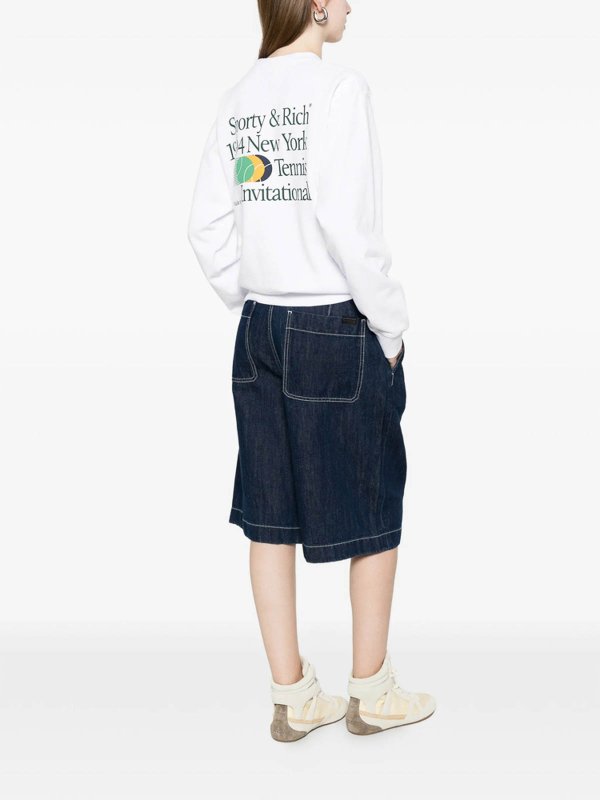 Rundhalspullover - Weiß shop online: SPORTY & RICH