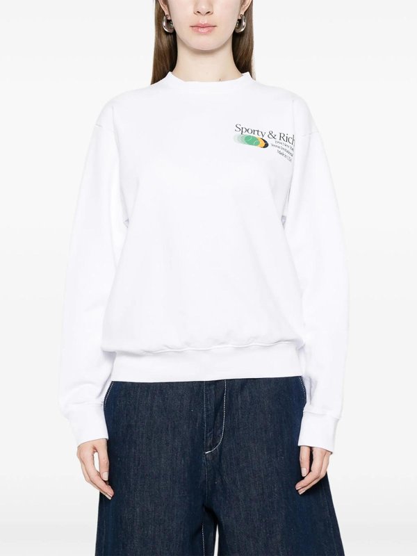 SPORTY & RICH buy online Rundhalspullover - Weiß