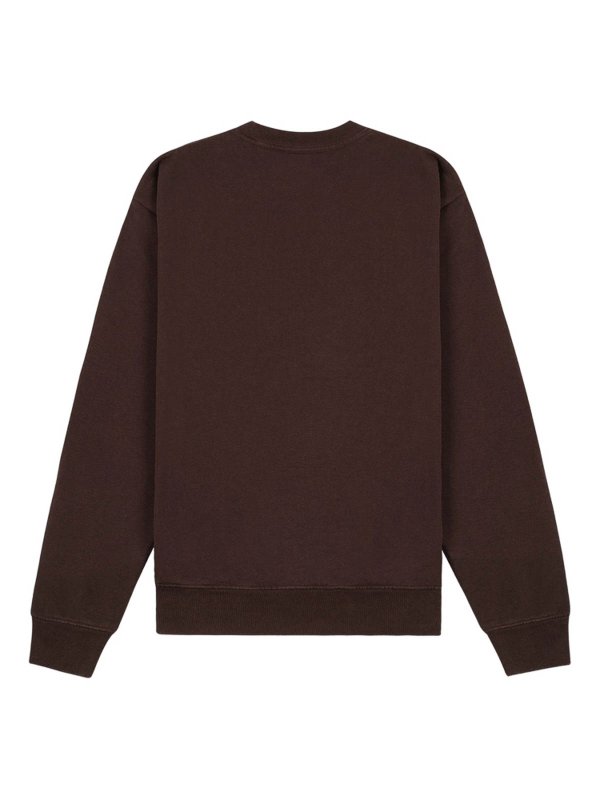 SPORTY & RICH: Strickpullover mit Rundhalsausschnitt online - Rundhalspullover - Braun