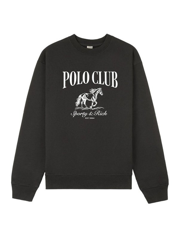 SPORTY & RICH: Strickpullover mit Rundhalsausschnitt - Rundhalspullover - Grau