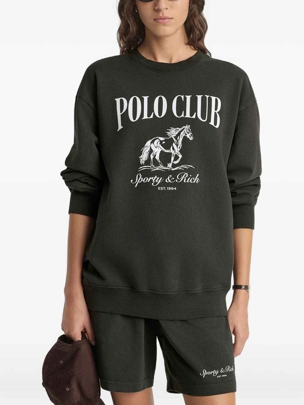 SPORTY & RICH: Strickpullover mit Rundhalsausschnitt online - Rundhalspullover - Grau