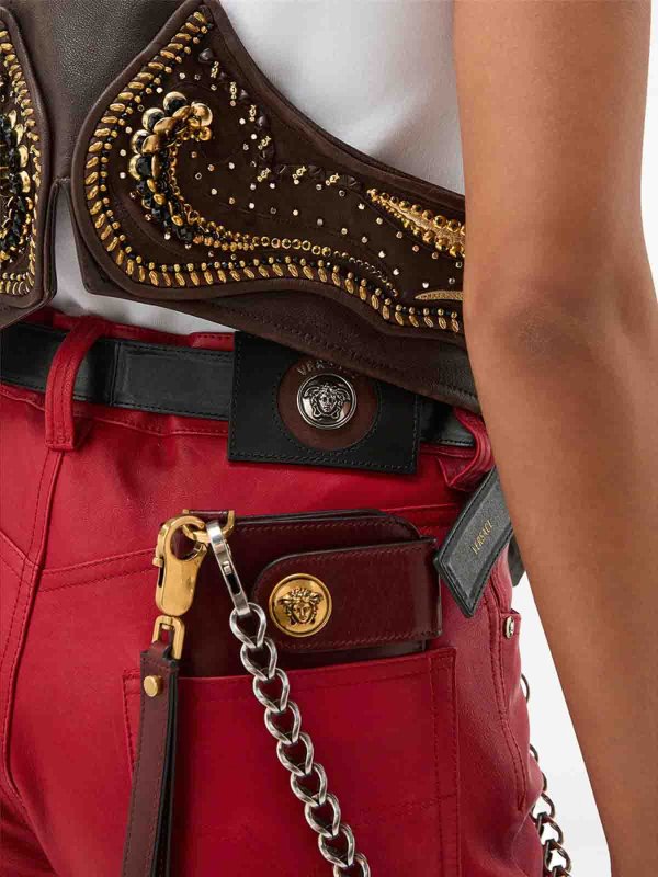 The Best Shops VERSACE: leather trousers - Leather Pant