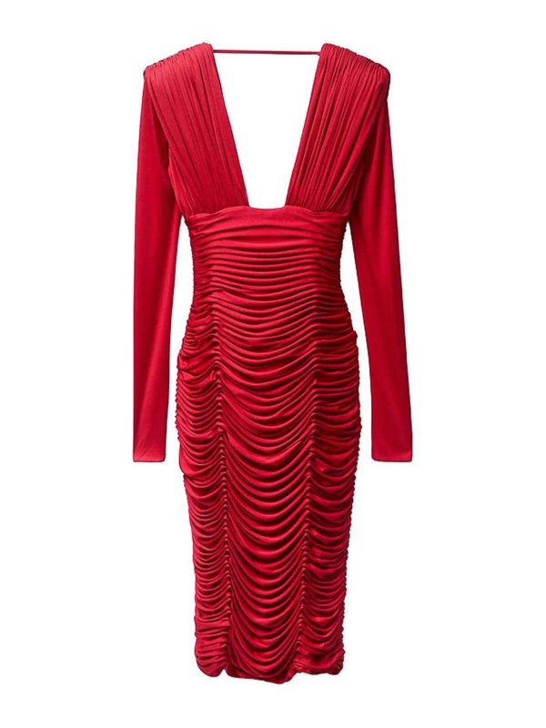 VERSACE: Knielange Kleider - Knielanges Kleid - Rot