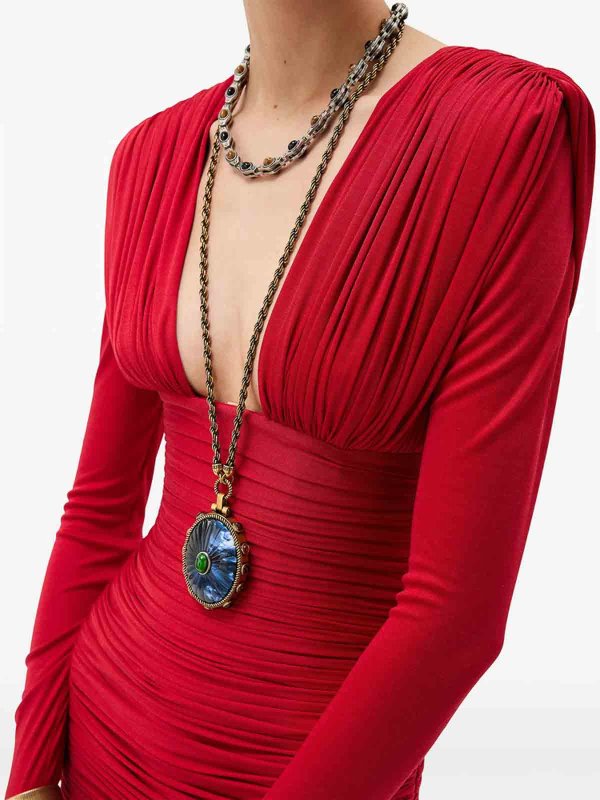VERSACE: Knielange Kleider online - Knielanges Kleid - Rot