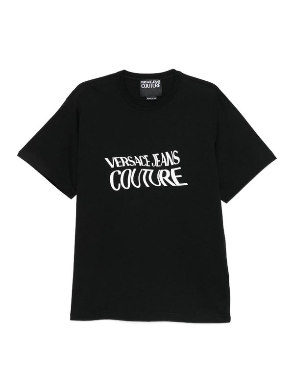 Versace Jeans Couture: T-shirts - T-Shirt - Schwarz