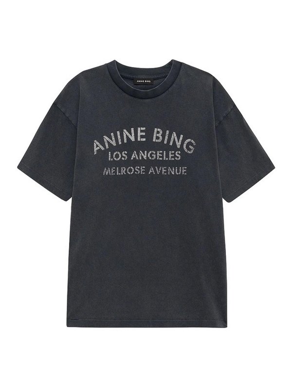 ANINE BING: T-shirts - T-Shirt - Schwarz