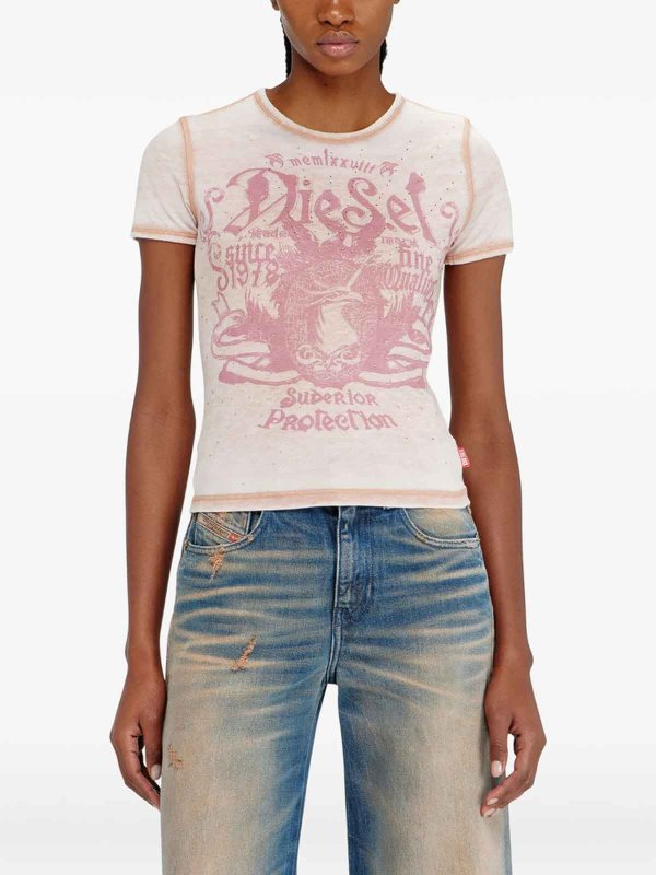 DIESEL: T-shirts online - T-Shirt - Nude