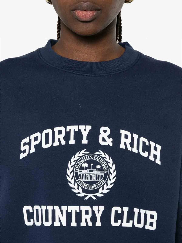 SPORTY & RICH: Strickpullover mit Rundhalsausschnitt online - Rundhalspullover - Blau