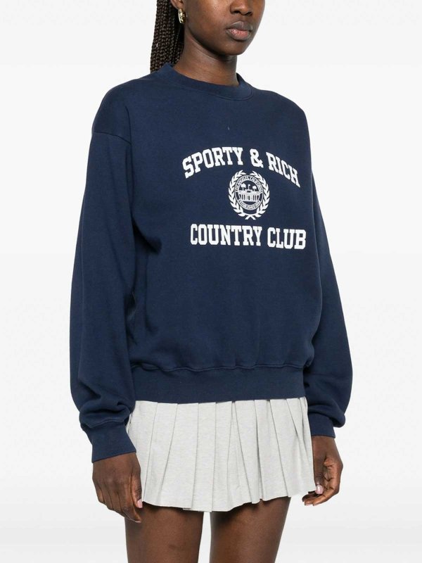 Rundhalspullover - Blau shop online: SPORTY & RICH