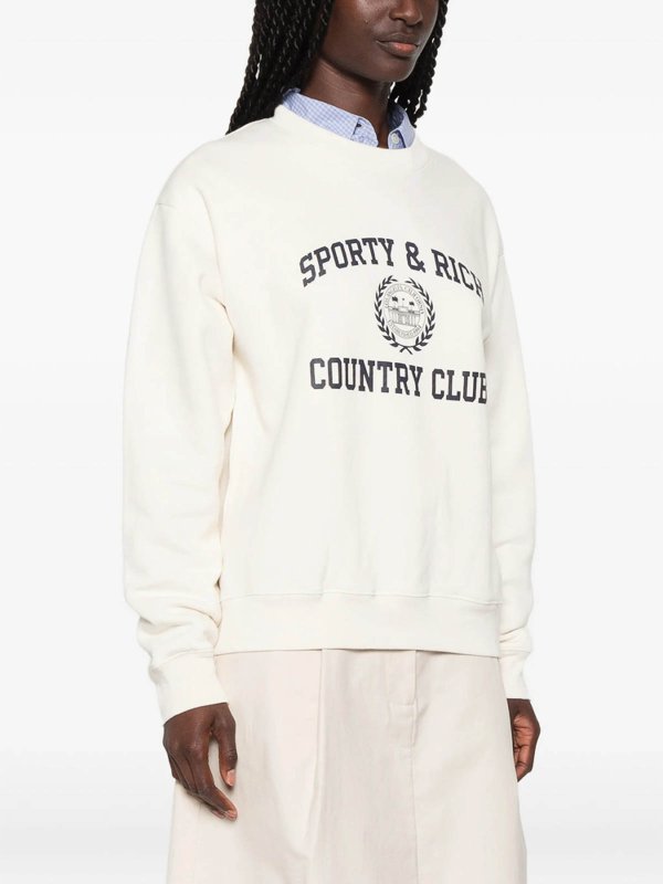 The Best Shops SPORTY & RICH: Strickpullover mit Rundhalsausschnitt - Rundhalspullover - Hellbeige