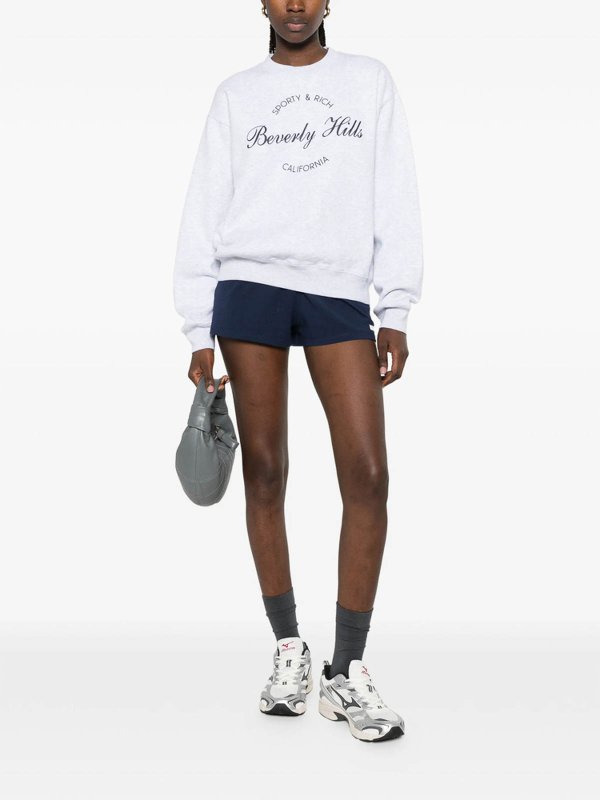 SPORTY & RICH: Strickpullover mit Rundhalsausschnitt online - Rundhalspullover - Grau